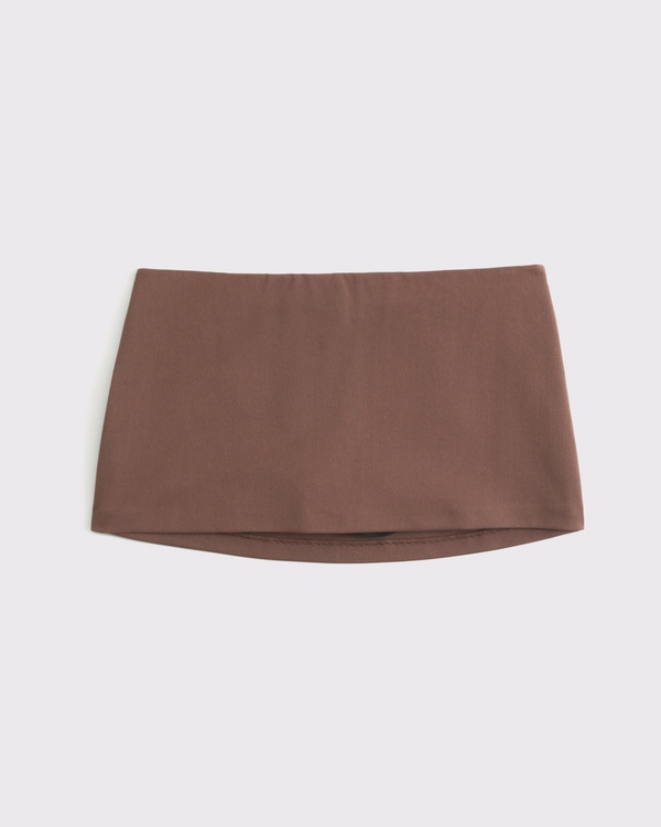 The A&F Scarlett Low Rise Micro Skort, Brown view 1