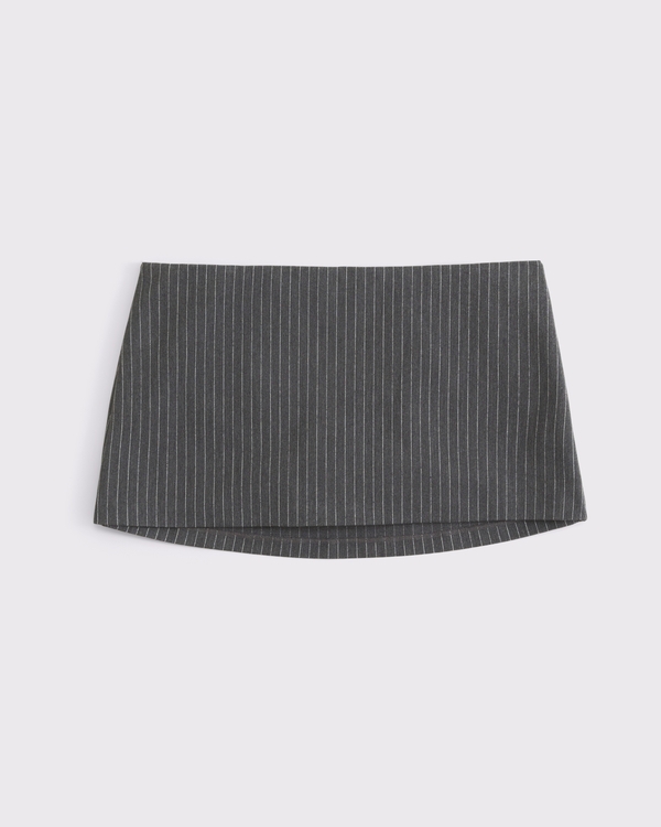 The A&F Scarlett Low Rise Micro Skort, Gray Pinstripe view 1