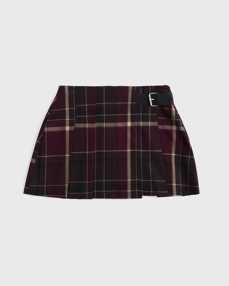 High Rise Pleated Belted Skort