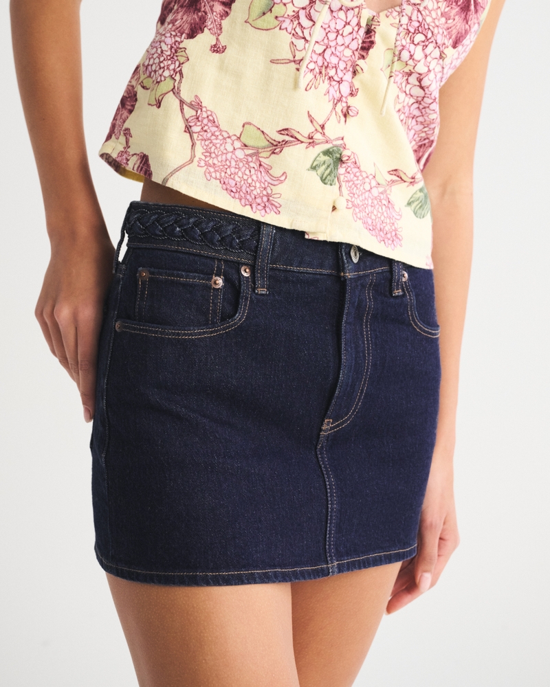 Mid Rise Denim Mini Skort - thumbnail 6