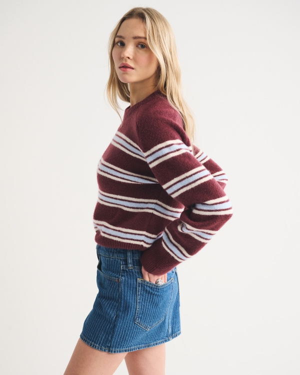 Mid Rise Denim Mini Skort