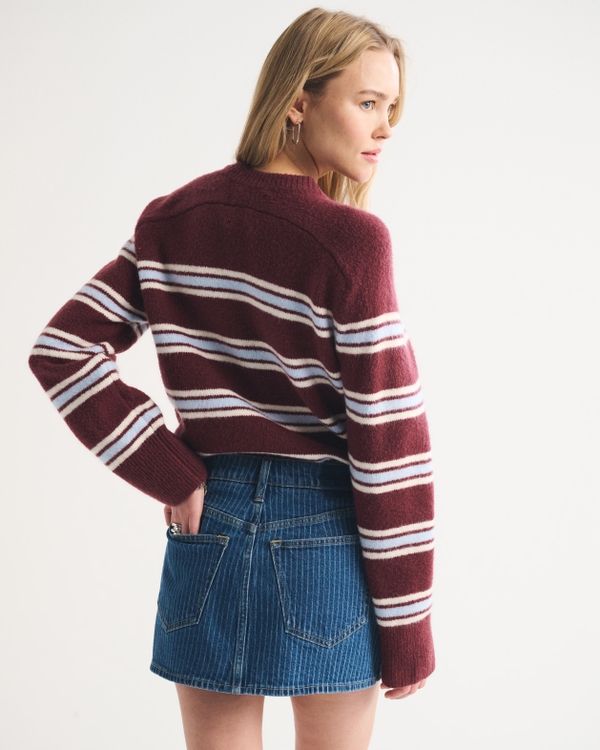Mid Rise Denim Mini Skort