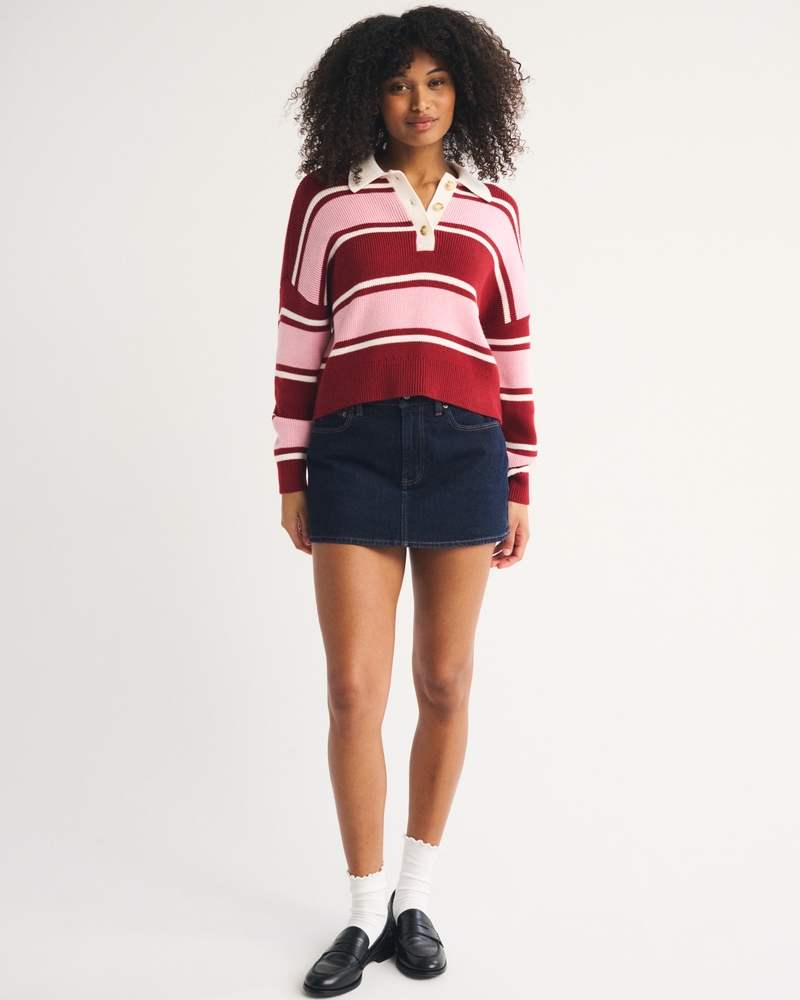 Curve Love Mid Rise Denim Mini Skort - thumbnail 7