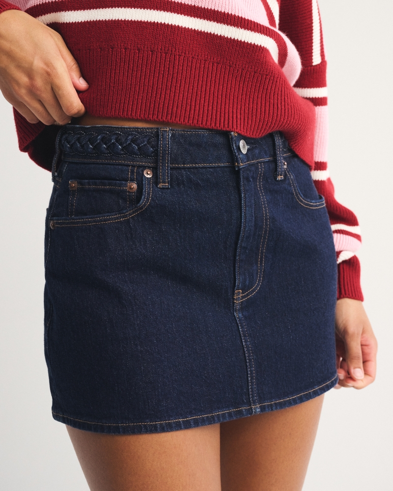 Curve Love Mid Rise Denim Mini Skort - thumbnail 9
