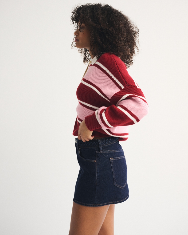 Curve Love Mid Rise Denim Mini Skort - thumbnail 10