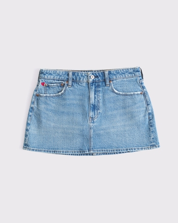 Curve Love Mid Rise Embroidered Denim Mini Skort