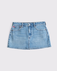 Curve Love Mid Rise Embroidered Denim Mini Skort