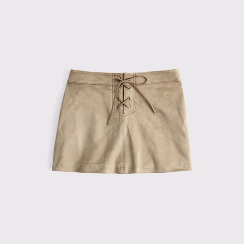 Женские юбки Abercrombie & Fitch Curve Love Vegan Suede Lace-Up Mini Skort