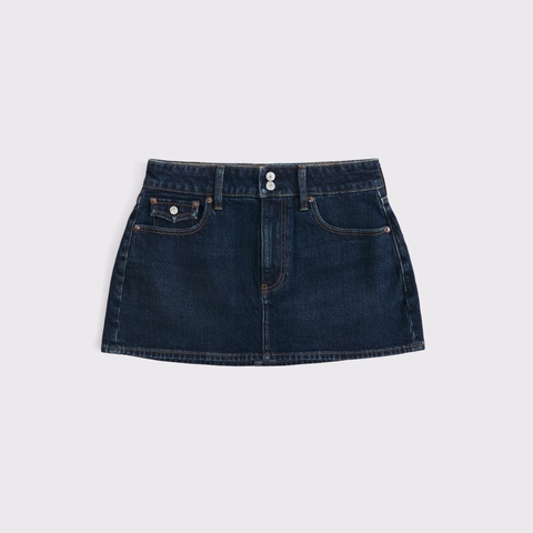 Женские юбки Abercrombie & Fitch Curve Love Mid Rise Denim Mini Skort