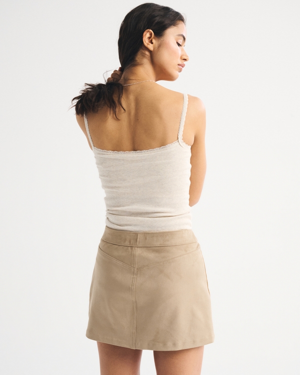 Women's Vegan Suede Lace-Up Mini Skort | Women's Bottoms