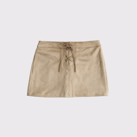 Женские юбки Abercrombie & Fitch Vegan Suede Lace-Up Mini Skort