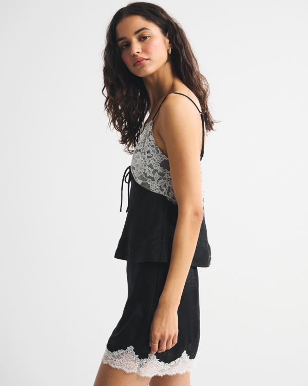 Ultra High Rise Lace & Satin Mini Skort