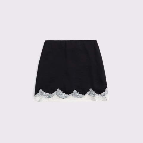 Женские юбки Abercrombie & Fitch Ultra High Rise Lace & Satin Mini Skort