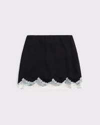 Ultra High Rise Lace & Satin Mini Skort