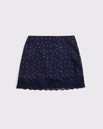 Ultra High Rise Lace & Satin Mini Skort