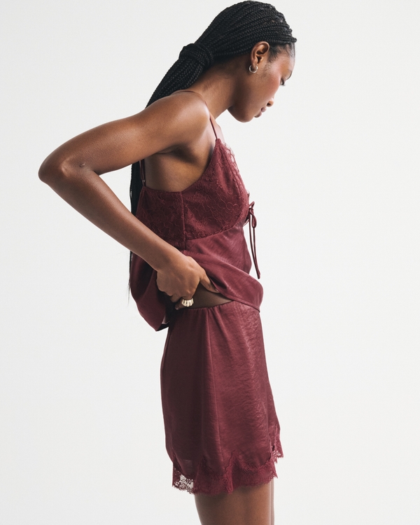 Ultra High Rise Lace & Satin Mini Skort