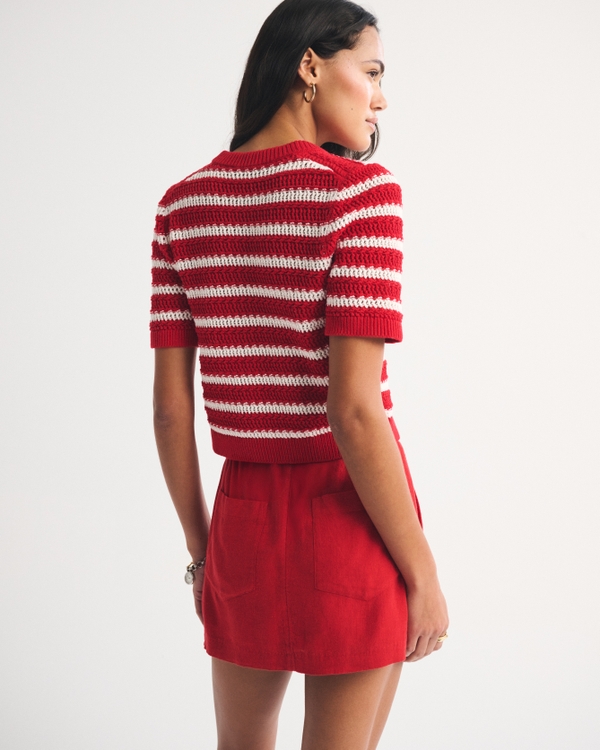 Linen-Blend Tailored Mini Skort