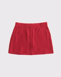 Jupe-short courte cintrée en lin mélangé