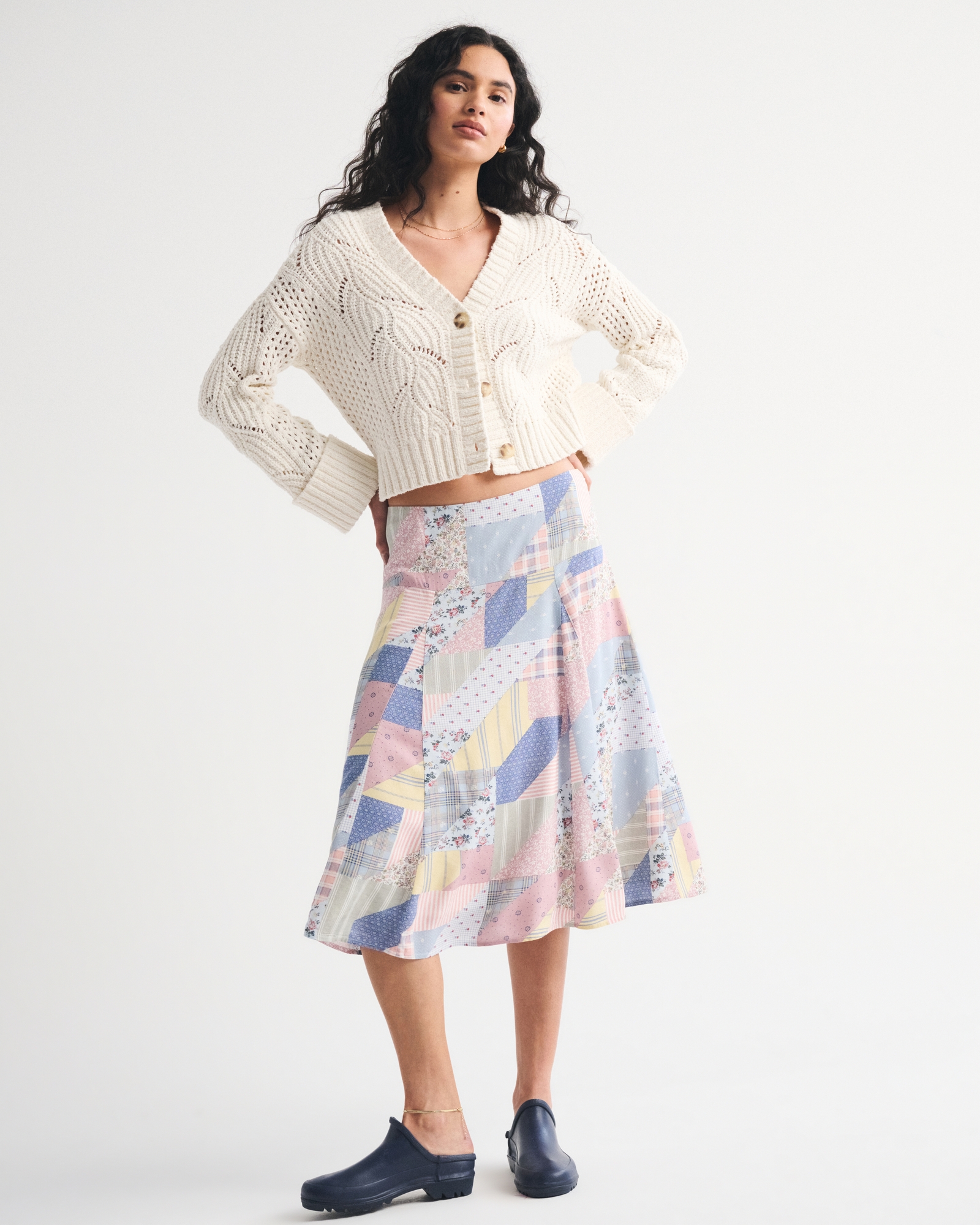 Godet Midi Skirt