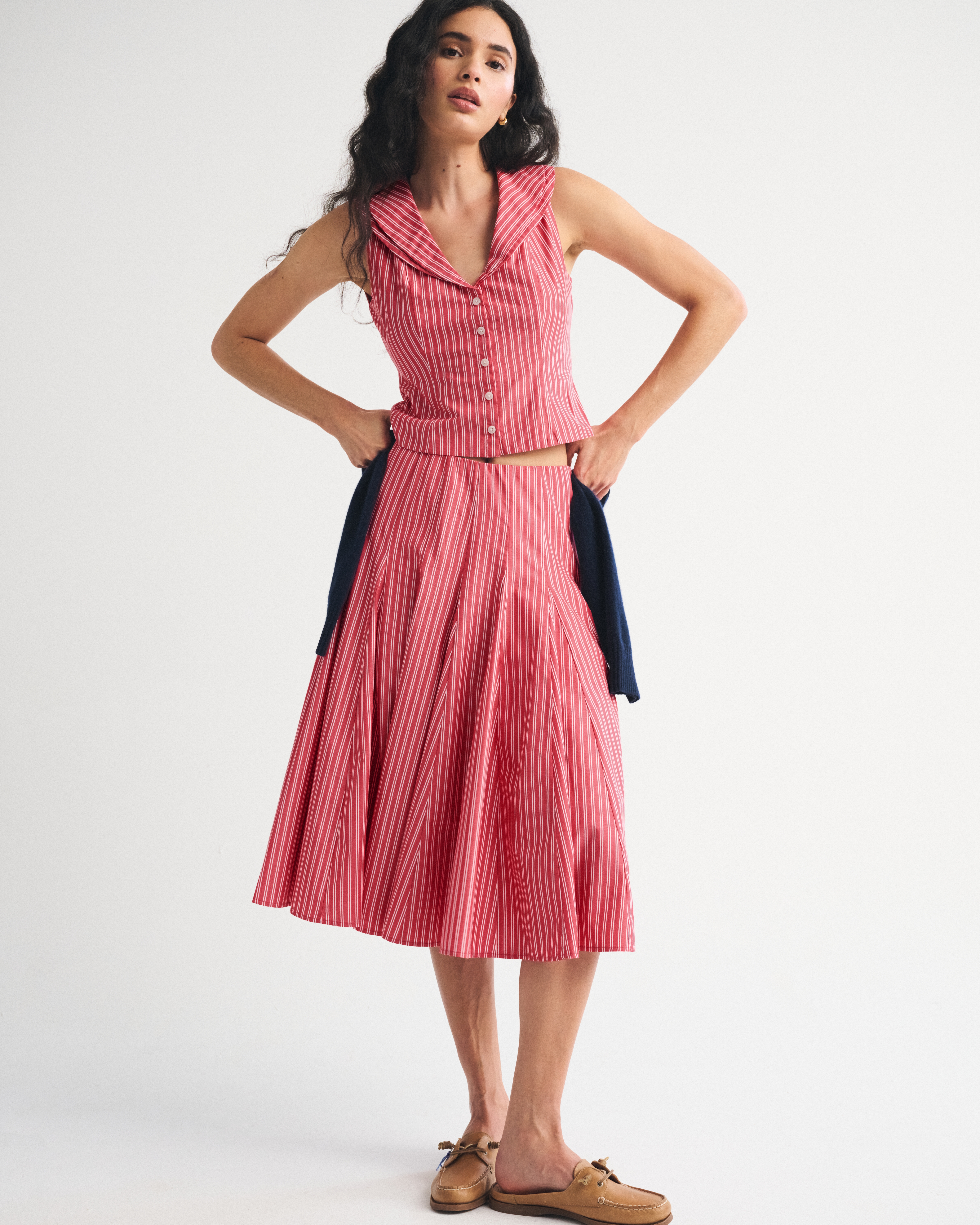 Женские юбки Abercrombie & Fitch High Rise Godet Midi Skirt — фото 2