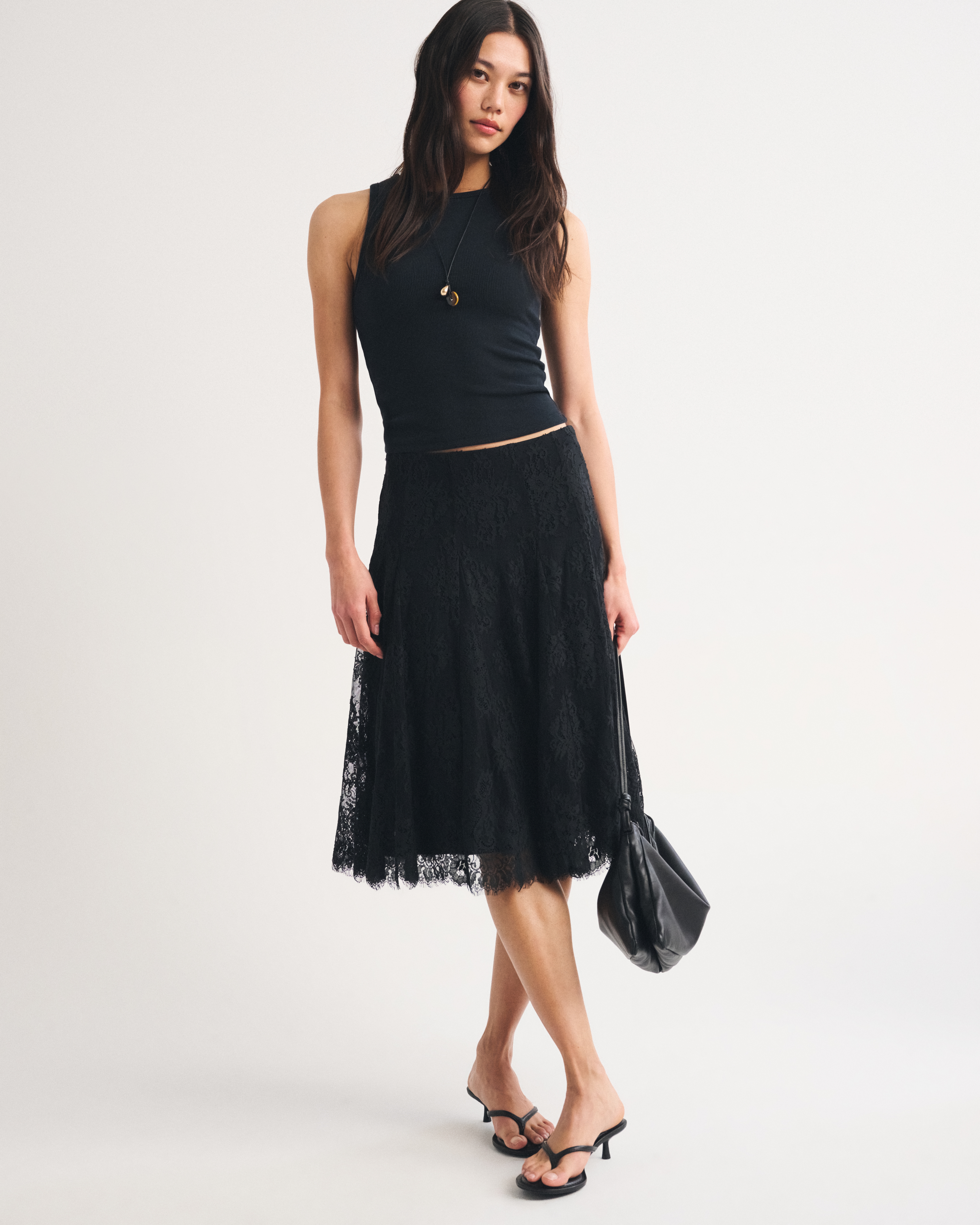 Женские юбки Abercrombie & Fitch Lace Midi Skirt — фото 2