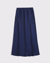 High Rise Satin Maxi Skirt