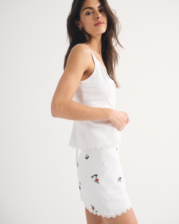 The A&F Scarlett Linen-Blend Mini Skort