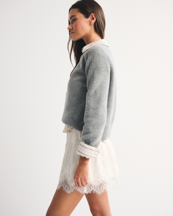 Lace-Trim Boho Mini Skort