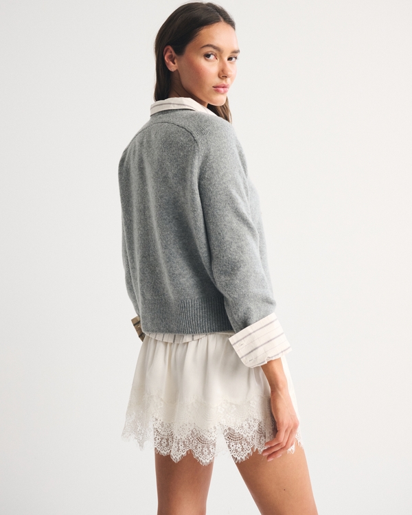 Lace-Trim Boho Mini Skort
