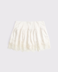 Lace-Trim Boho Mini Skort