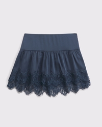 Lace-Trim Boho Mini Skort
