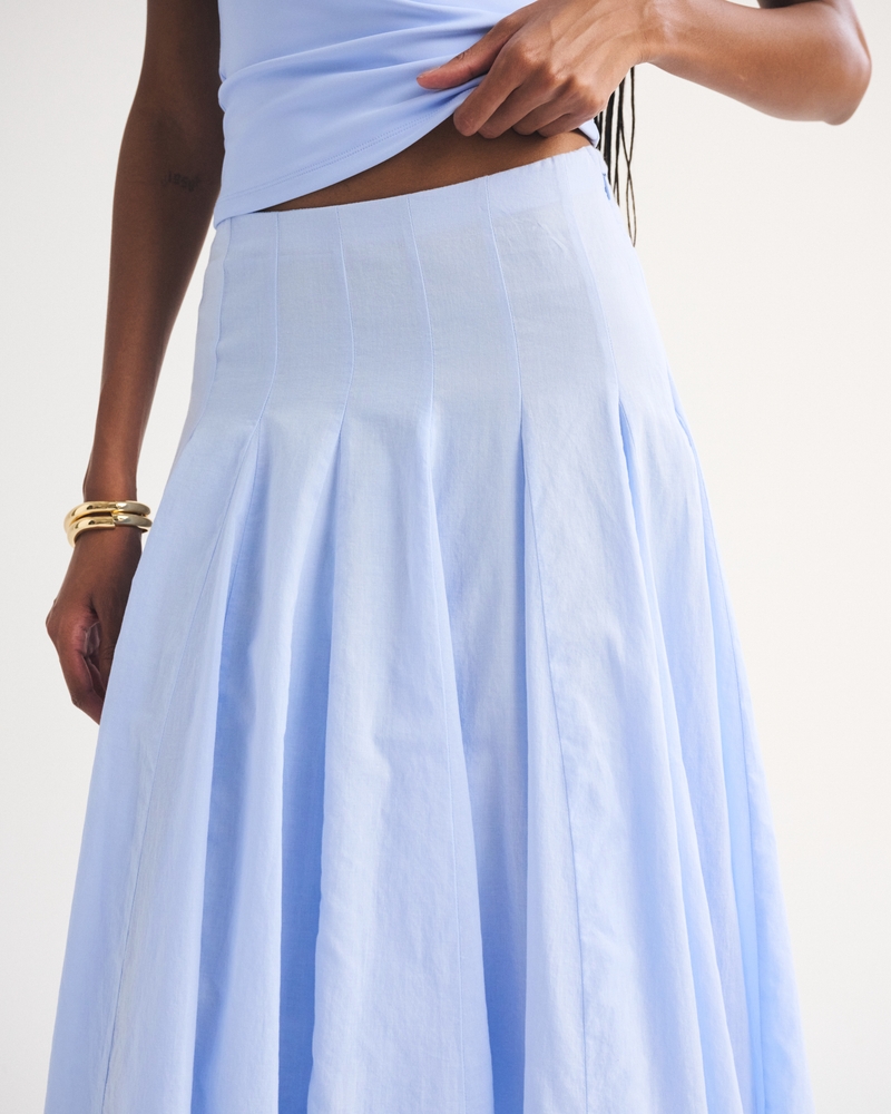 100% Cotton Godet Midi Skirt - thumbnail 6