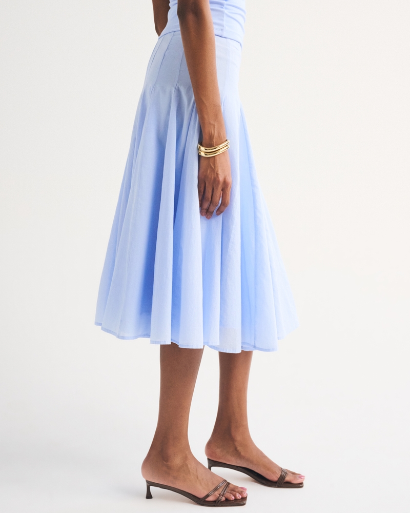 100% Cotton Godet Midi Skirt - thumbnail 9