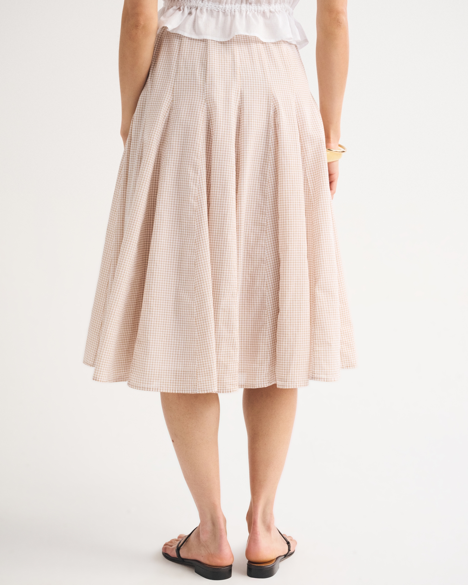 100% Cotton Godet Midi Skirt thumbnail 5
