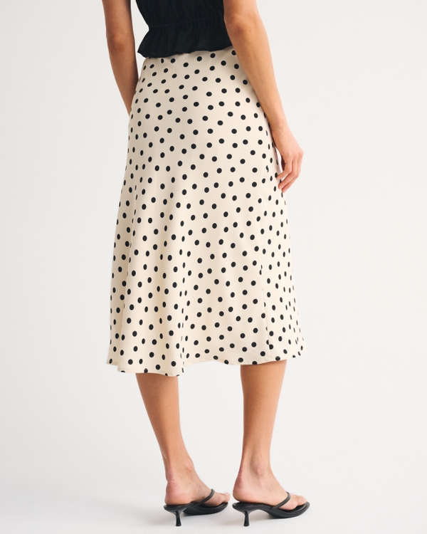 High Rise Satin Midi Skirt