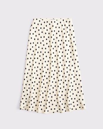 High Rise Satin Midi Skirt from Abercrombie & Fitch - $80