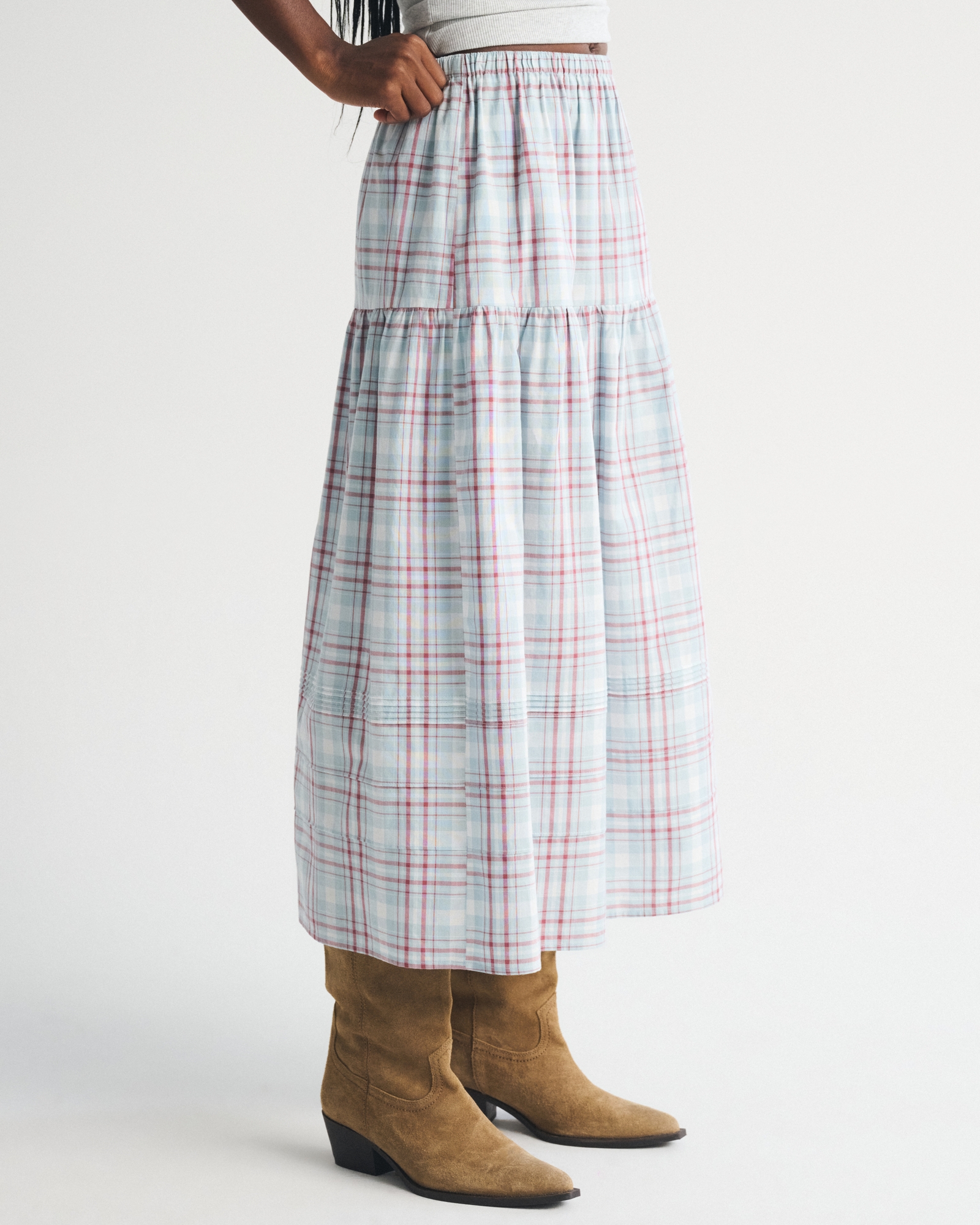 100% Cotton Tiered Maxi Skirt thumbnail 4