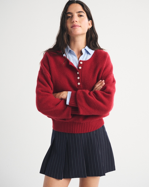 Pleated Tailored Mini Skort, Navy Pinstripe view 1