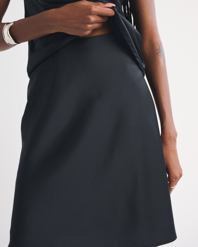 High Rise Satin Midi Skirt - thumbnail 3