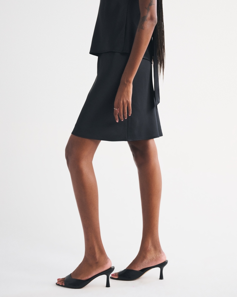 High Rise Satin Midi Skirt - thumbnail 4