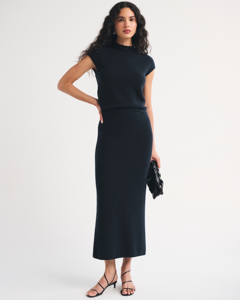 Merino Wool-Blend High Rise Sweater Maxi Skirt - thumbnail 9