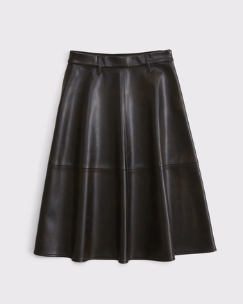High Rise Vegan Leather Midi Skirt from Abercrombie & Fitch - $80