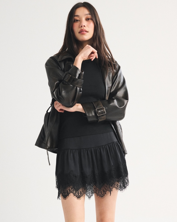 Boho Mini Skort, Black view 1