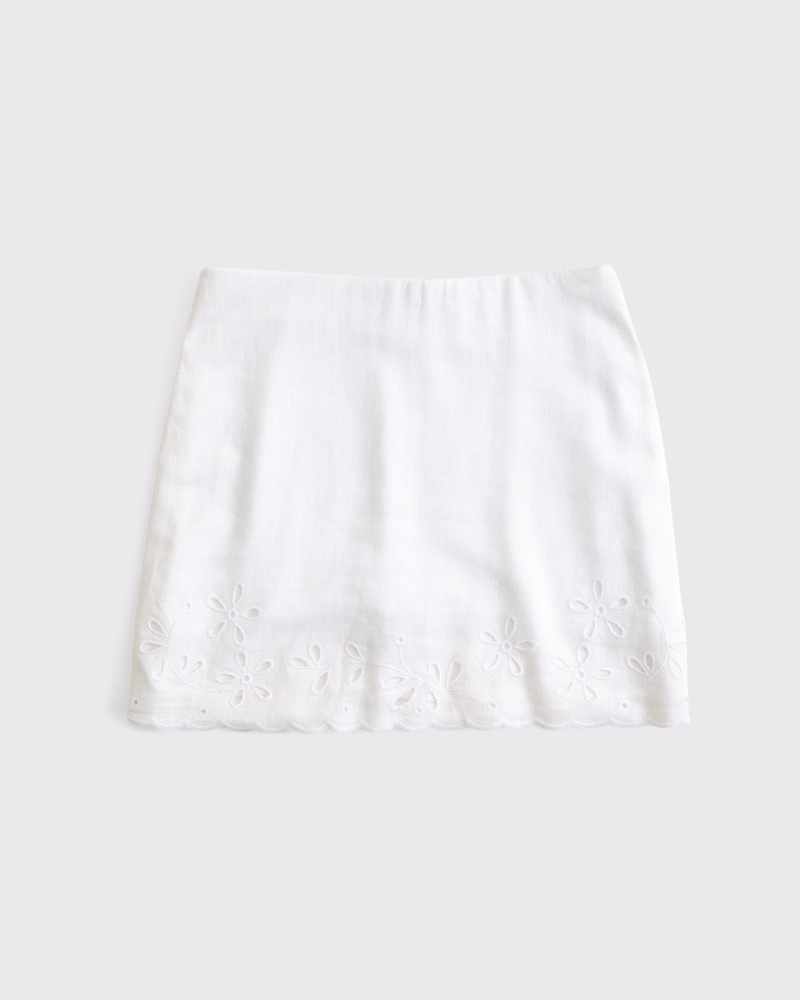 Women's The A&F Scarlett Linen-Blend Mini Skort | Women's Bottoms
