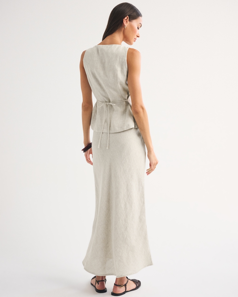 100% Linen High Rise Maxi Skirt - thumbnail 9
