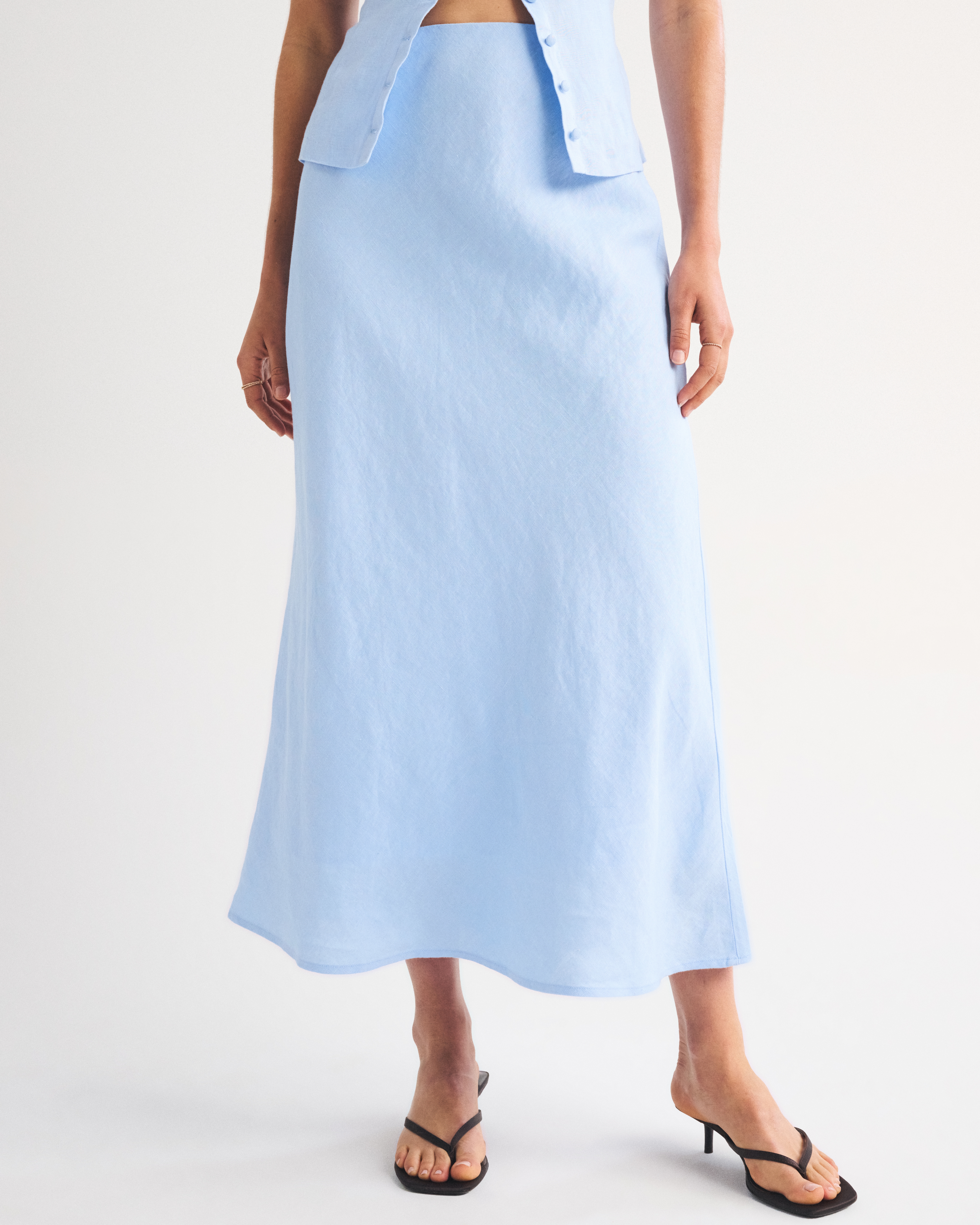 Женские юбки Abercrombie & Fitch 100% Linen High Rise Maxi Skirt — фото 3