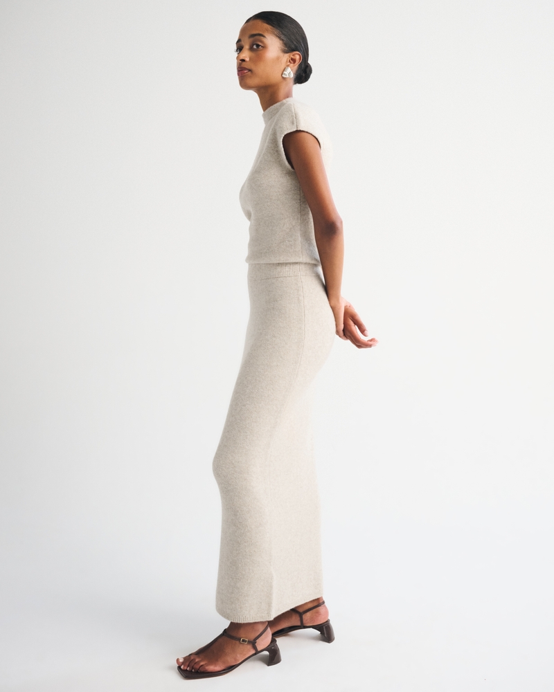 Merino Wool-Blend High Rise Sweater Maxi Skirt - thumbnail 5
