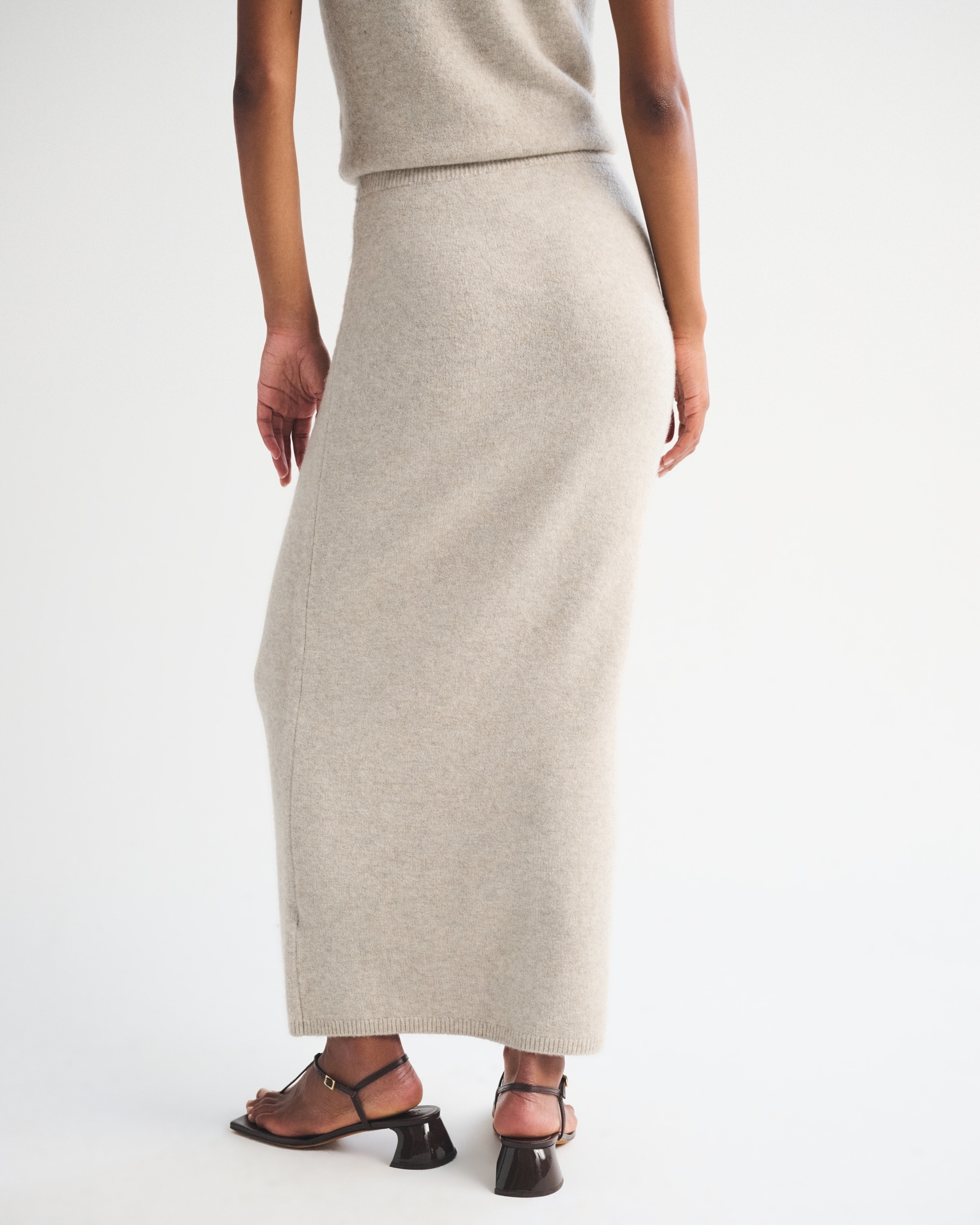 Merino Wool-Blend High Rise Sweater Maxi Skirt thumbnail 6