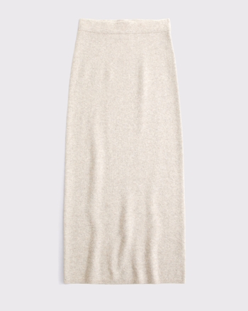 Merino Wool-Blend High Rise Sweater Maxi Skirt