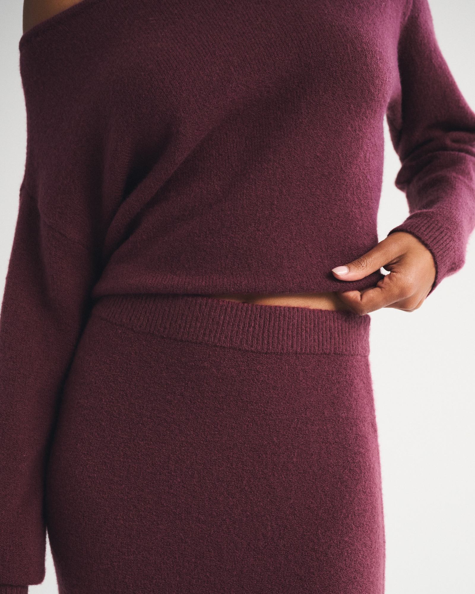 Merino Wool-Blend High Rise Sweater Maxi Skirt thumbnail 3
